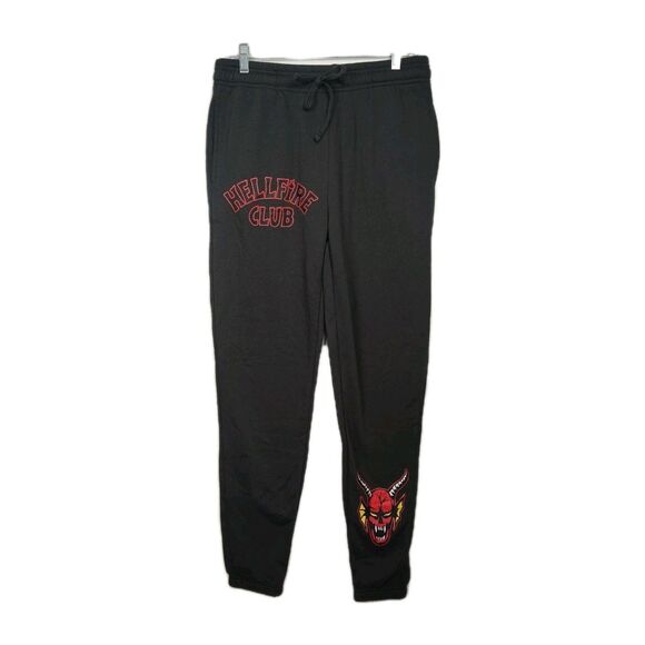 Stranger Things Hellfire Club Graphic Print Men's Joggers, Size Small, Gray - Picture 1 of 11